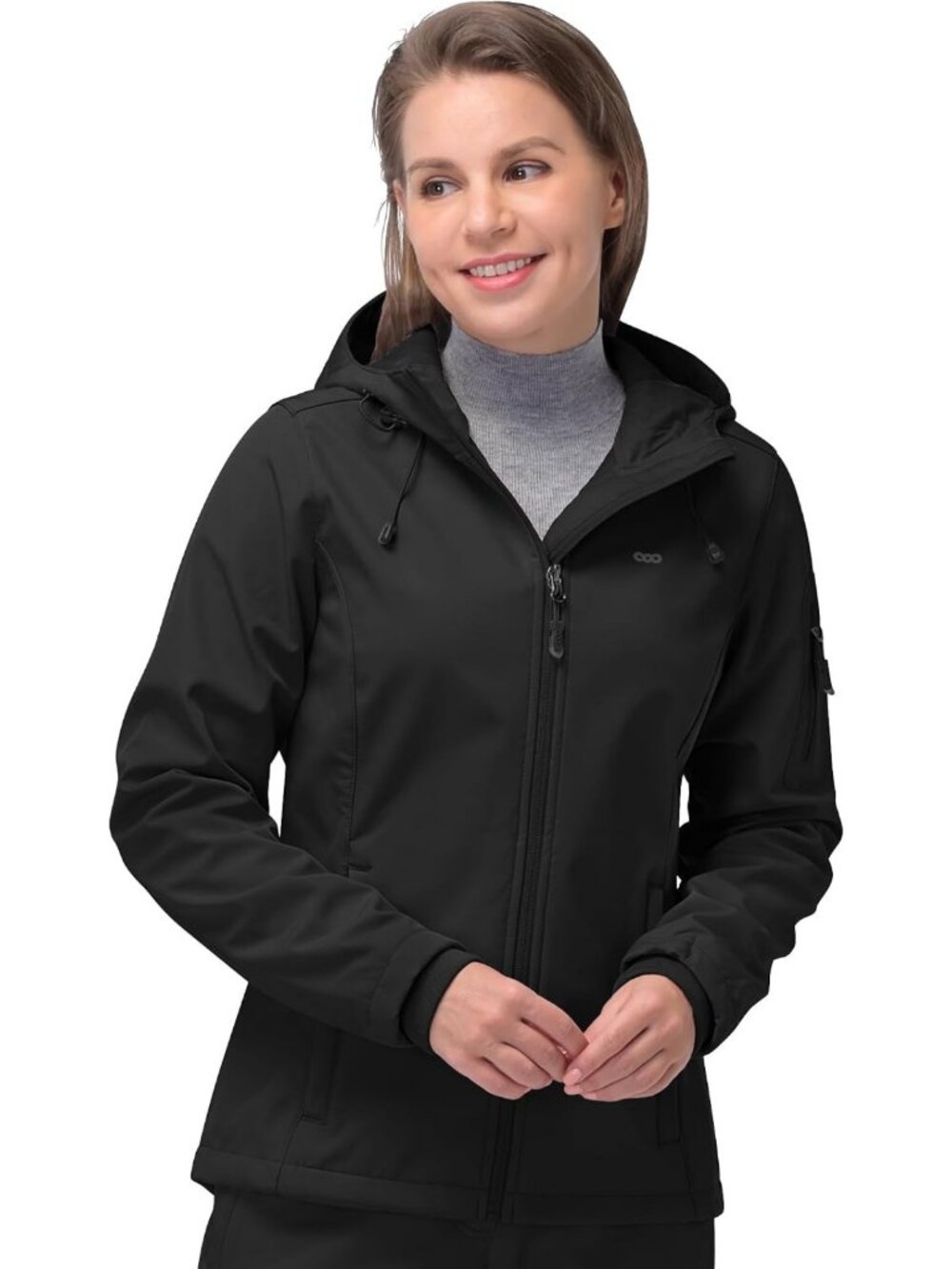Women's Waterproof Softshell Jacket - Hooded, Fleece Lined Rain Coat, 33,000ft